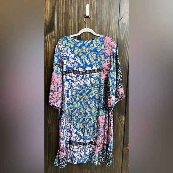 Hayden Duster Topper Womens Medium Multicolor Boho Floral Button Up Shrug Top-XL - Picture 8 of 11